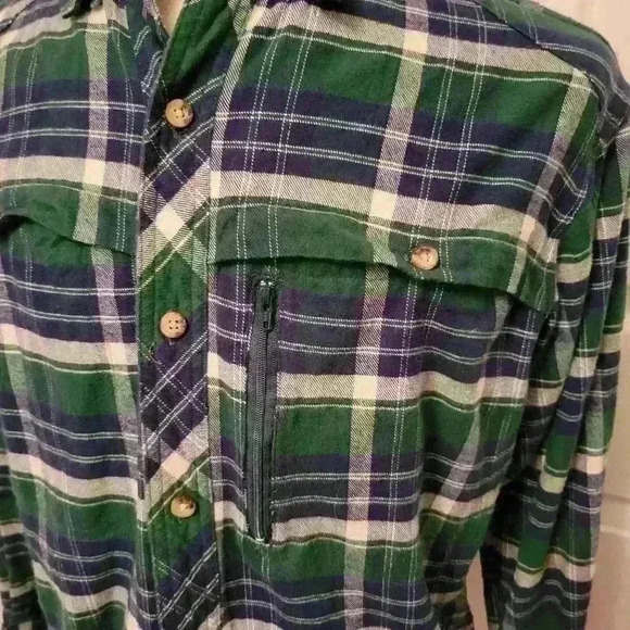 Backpacker Plaid Flanel Vented Pockets Outdoors Hiking Walking Workwear Size M - Picture 6 of 12